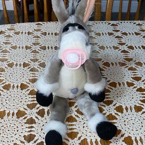 Vintage 1998 The Ultimate in Equine Gifts Davis 16” Plush Mule Donkey w/Pacifier